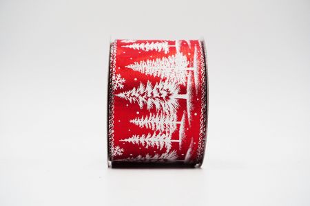 Trees. Snowflakes Wired Ribbon_KF6330G-7_red